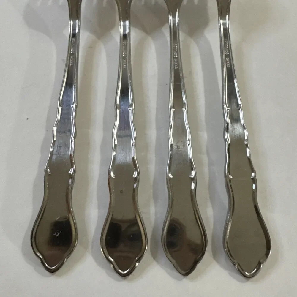 Lot of 4 Vintage MCM Estia ESI14 7.5” Stainless Steel Dinner Forks